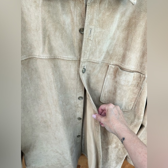 Claiborne Vintage Tan Suede Moleskin Jacket Size Large - Picture 5 of 10